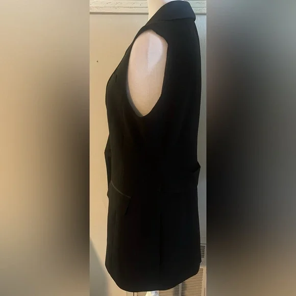 Zara Elegant Santin blend Black Vest Blazer - Picture 3 of 8